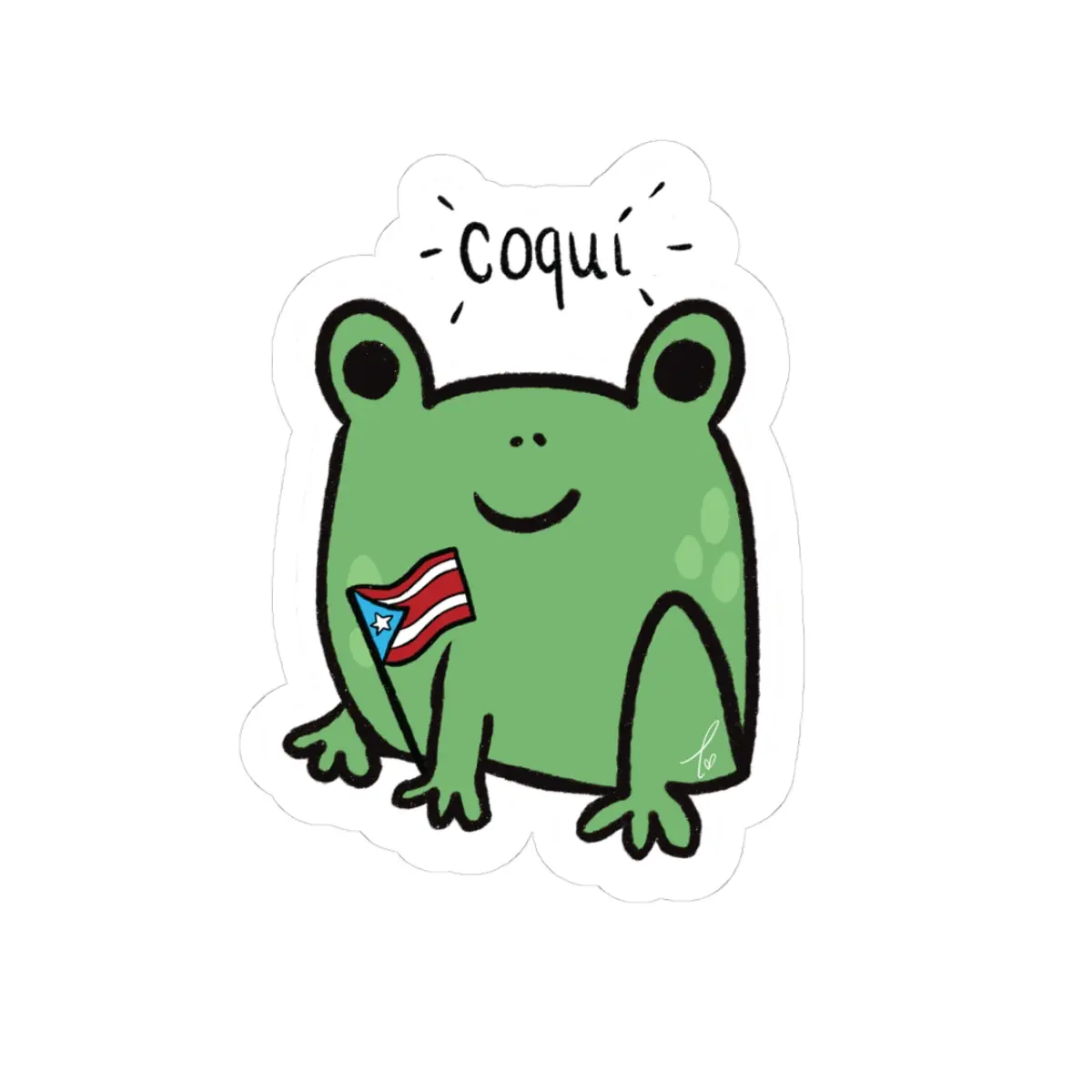 Coqui boricua Kiss-Cut Stickers