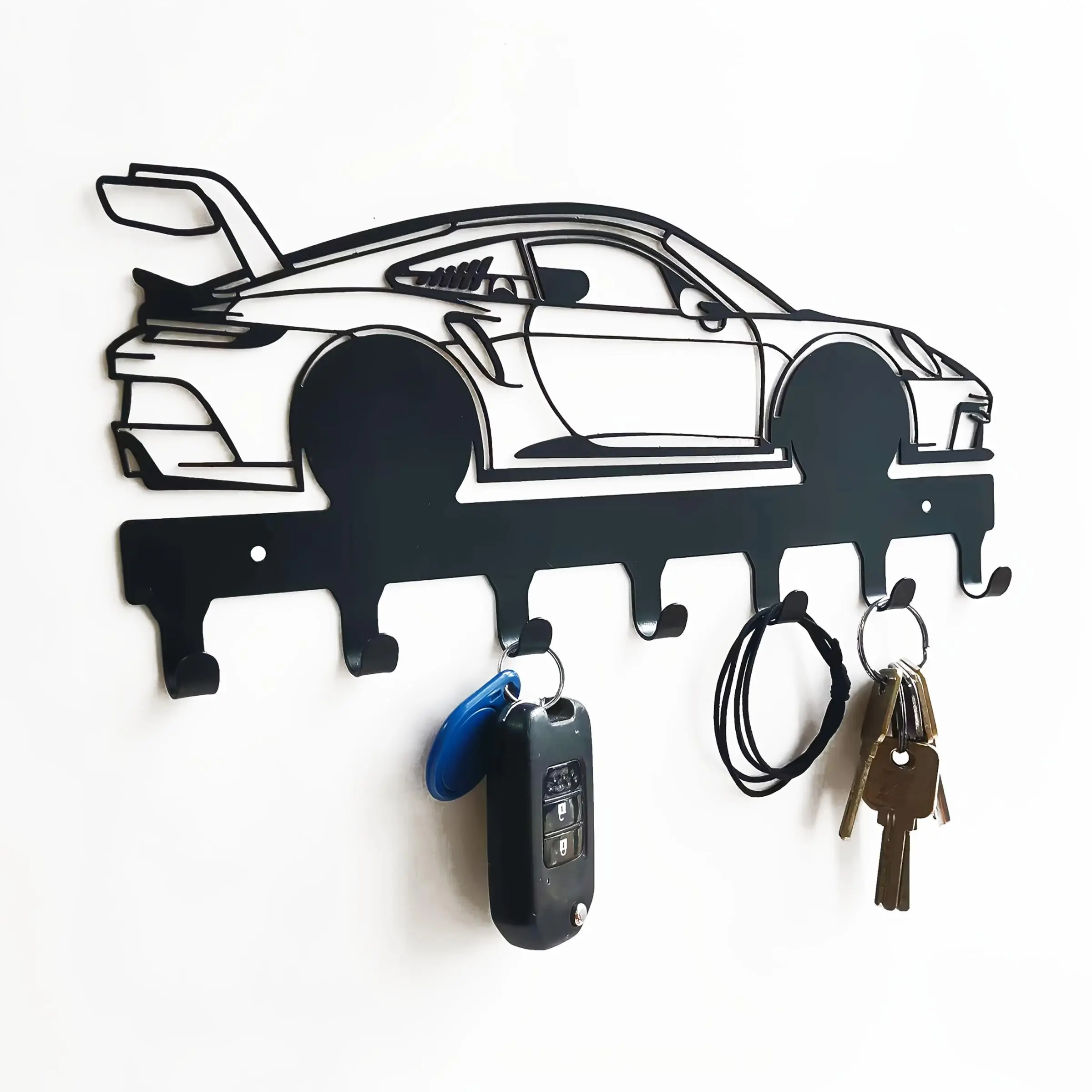 Car Shaped Wall Mounted Hook, Creative Car Design Wall Hook, Space Saving Wall Mounted Hook for Clothes, Hat, Bag, Key, Decor