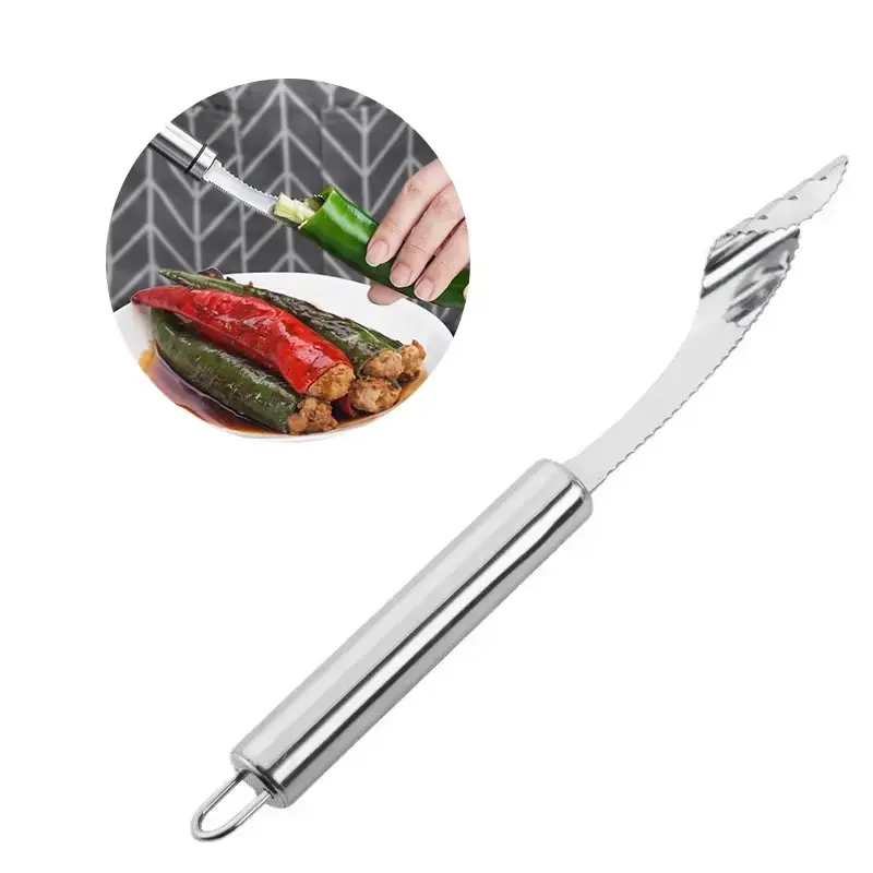 1Pcs Vegetable Fruit Coring Tool Pepper Tomato Slicer Edge Rotating Cutter Corers Seed Remover Stainless Steel Kitchen Gadgets Does not apply