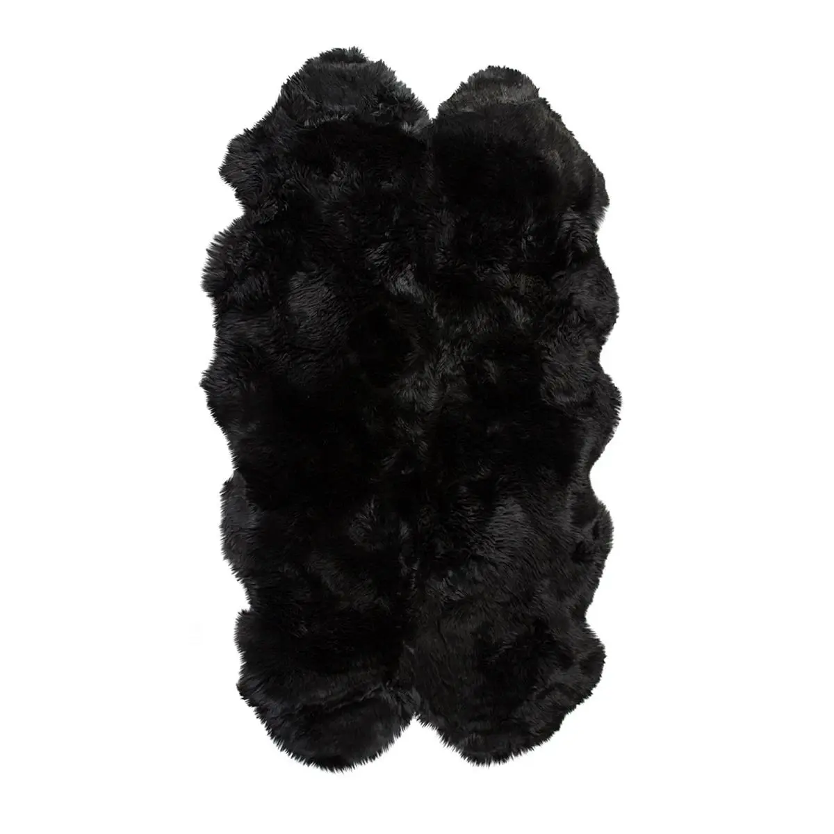 Natural  4 x 6 ft. New Zealand Quattro Sheepskin Rug - Black