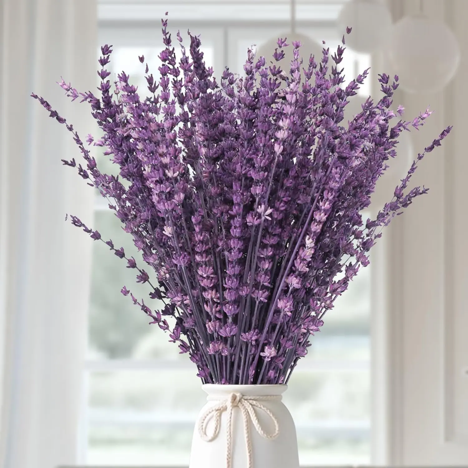 Dried Purple Lavender Flowers Bundle-Dried Preserved Lavender Bouquet 15-17" Outdoor and indoor decoration