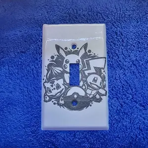 Custom Engraved Metal White Light Switch Cover