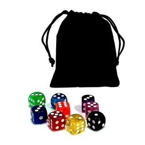 9-Piece Game Dice Set, Multicolor Transparent Acrylic Durable Dices, Round Corners, Ideal for Gaming, Parties, Entertainment, Gifts