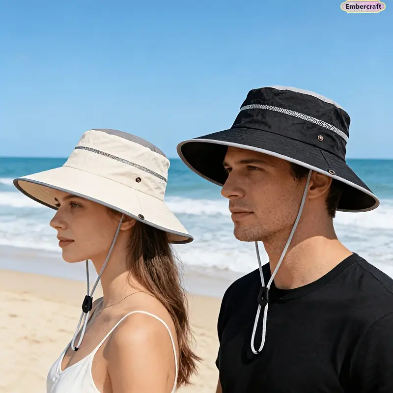 Unisex Color-Block Bucket Hat - Quick-Dry Mesh Netting, UV-Blocking, Cooling Breathable, Lightweight Sports Accessory for Beach, Hiking, Hiking Hats, Cooling Breathable Hats