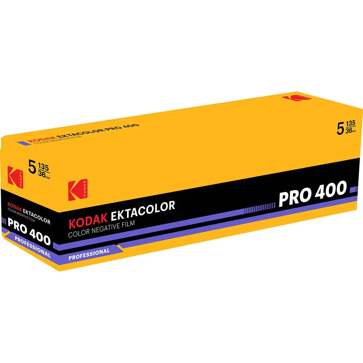 Kodak Ektacolor Pro 400 High-Speed 135mm Color Negative Roll Film, 36 Exposures, 5-Pack