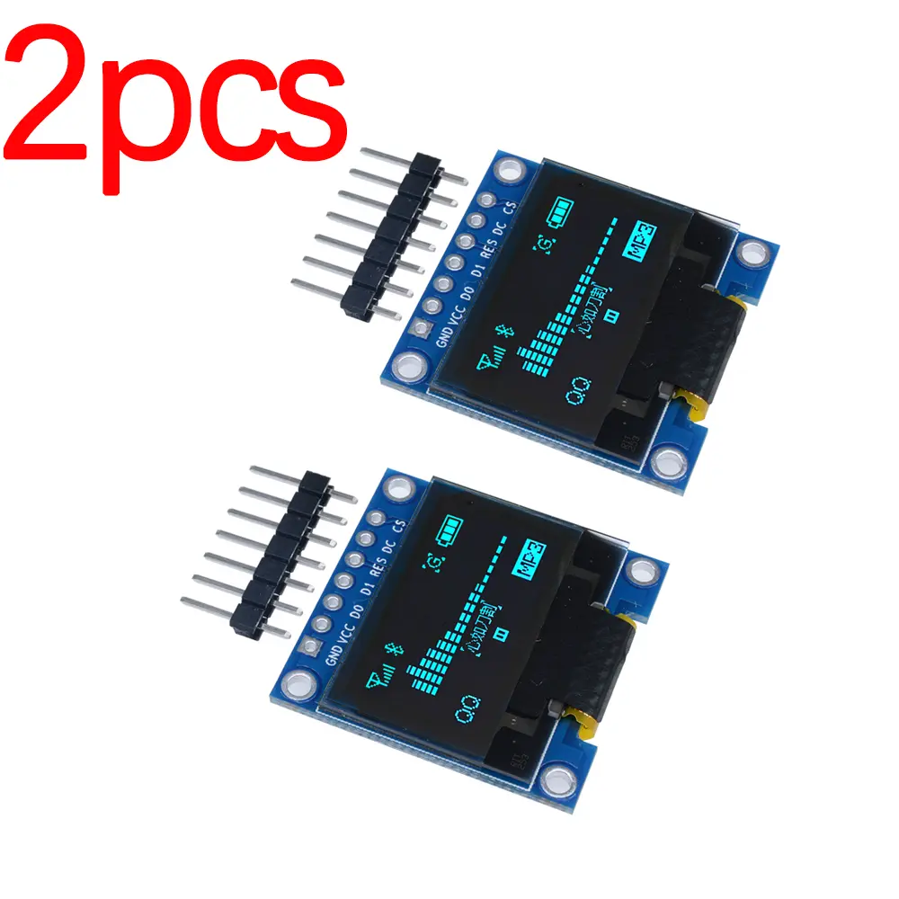 2PCS 0.96 Inch High Resolution Low Power SSD1306 OLED Display Module, 128×64 Pixels I2C/IIC 12864 Screen for Arduino Programming Education Devices