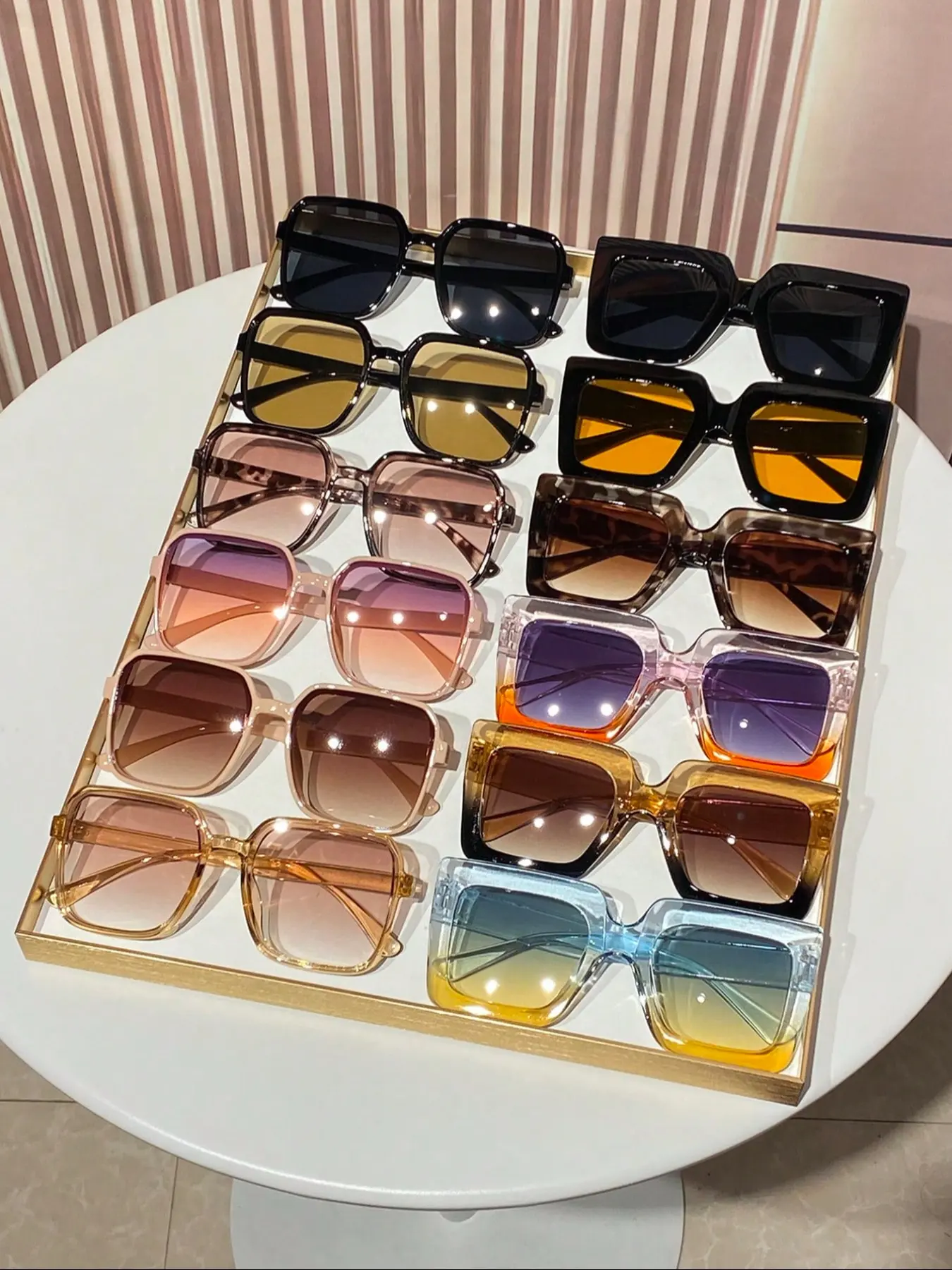 12 Pairs Simple Daily Eyeglasses for Women, Large Square Thick Frame Design, Fashion UV Protection Glasses for Beach & Outdoor Activities, Trendy Beach Eyewear, Uv Protective Eyewear