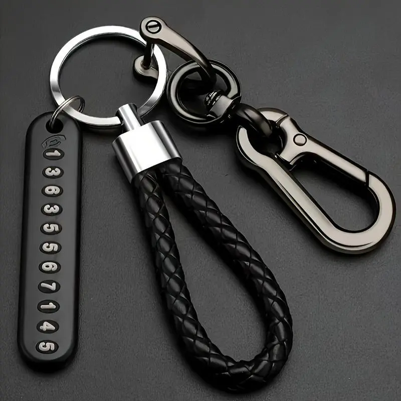 Anti-loss car keychain with phone number tag - Stylish keychain, Non-woven design, facilitating quick retrieval of the key, Keychain Parking Key