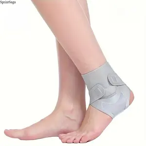 Adjustable Ankle Anti-Injury Compressive Neoprene Protective Gear - 1-Piece Breathable Stability Belt with Silicone Gasket, Flexible Support for Running, Fitness, Ideal Valentine's Day Gift (Powder, Gray, Black)