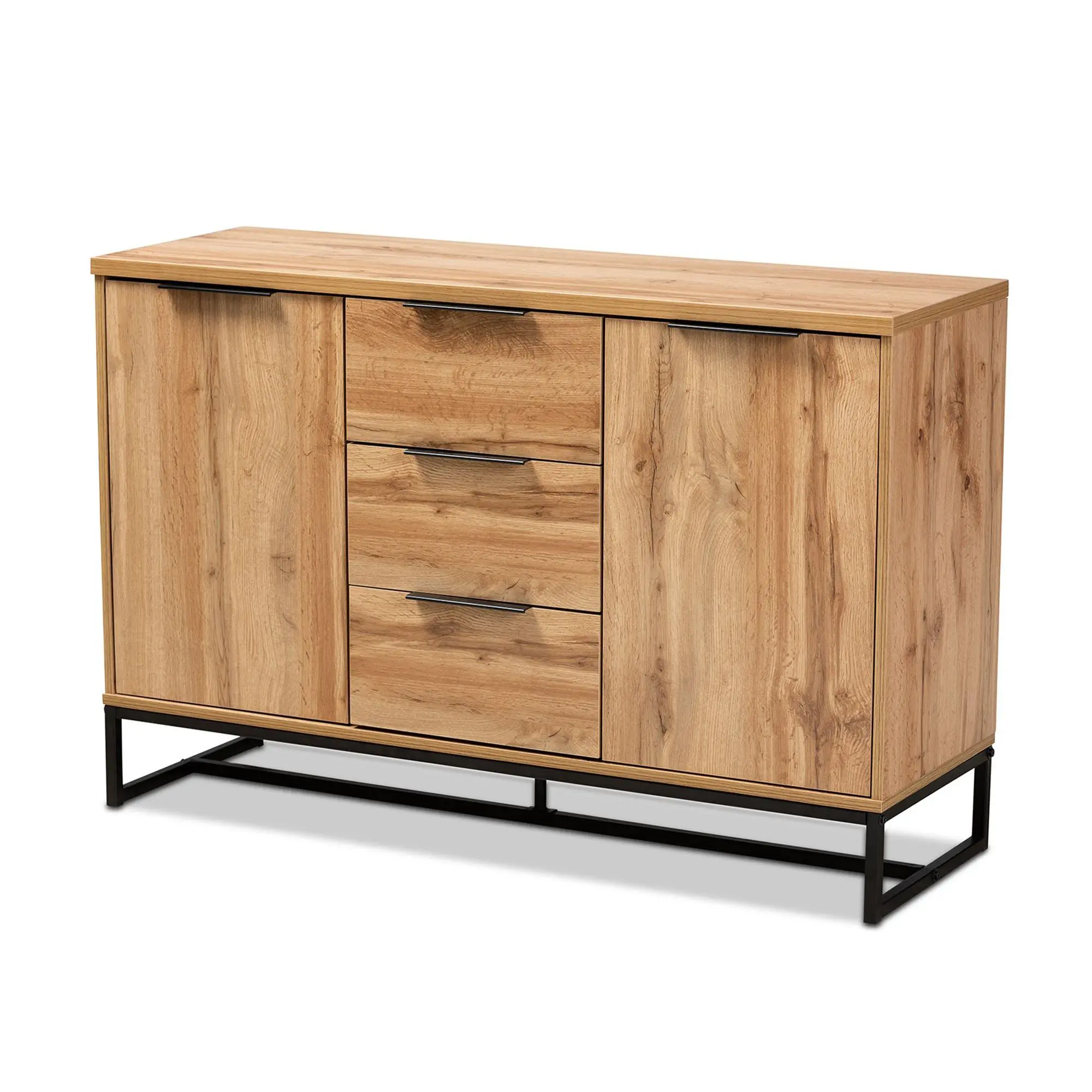 Reid Modern and Contemporary Wood and Metal Sideboard Buffet