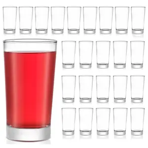 Libbey 132 Heavy Base Highball Drinking Glasses, Clear Restaurant Quality 8 Oz Rocks Glasses Set of 24, Modern Cocktail Glasses for Juice, Soda and Water