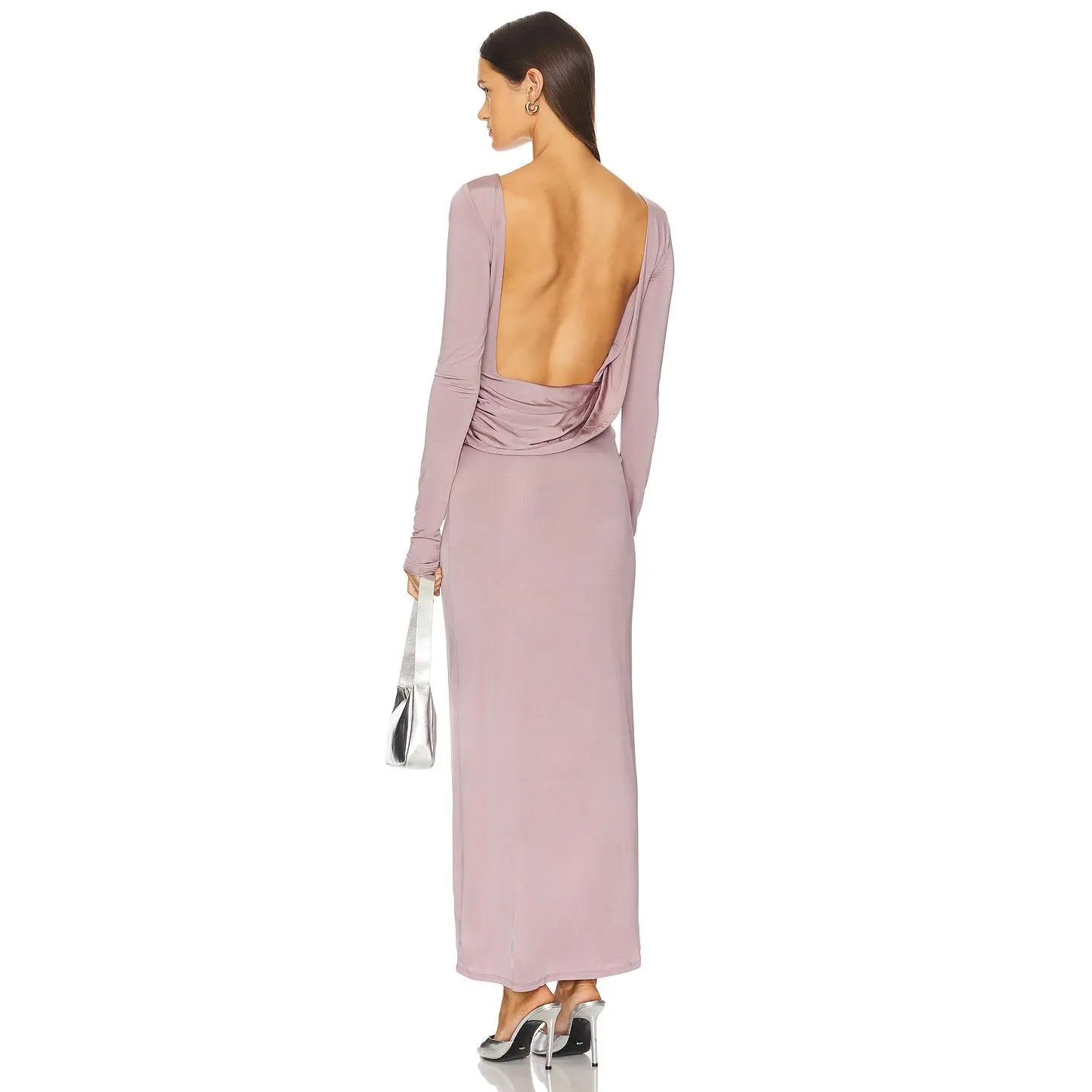 Lovers and Friends x Christina Elezaj Abigail Maxi Dress in Mauve