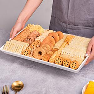 Large Serving Platter, 16/14/12 Inch Rectangular Serving Trays for Serving Food, Serving Tray for Party - Set of 3, White