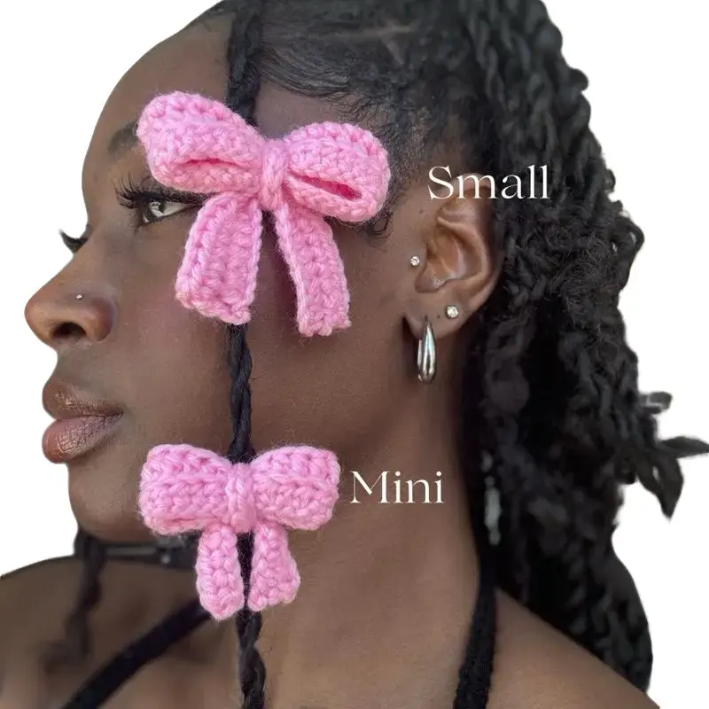 Handmade Crochet Bow Hair Clips – Mini w/ Multiple Colors Available