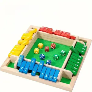 Classic Wooden Dice Board Game for 2-4 Players, Tabletop Games, Family Fun Game, Perfect for Parties & Gatherings, Ideal for Halloween & Christmas Celebrations!,Family Games UK