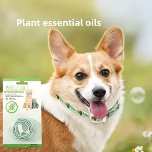 Essential Oil Dog Collar for Flea & Mosquito Repellent - Adjustable Natural Aromatherapy Pet Collar for Medium to Large Dogs & Cats , Safe Outdoor Collar for Summer