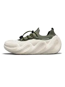Men's Fashion Knit Sports Shoes, Breathable Lightweight Casual Running Shoes, Anti-Slip Thick Sole Walking Shoes, Comfortable Athletic Footwear, Casual Running Sneakers