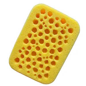 Grout Sponge 3D Bubbles Circles Design Yellow 7.5x5.5x2 in ASMR Sponge with Unique Bubbles Pattern, fun Accessory for ASMR Cleaning Pad