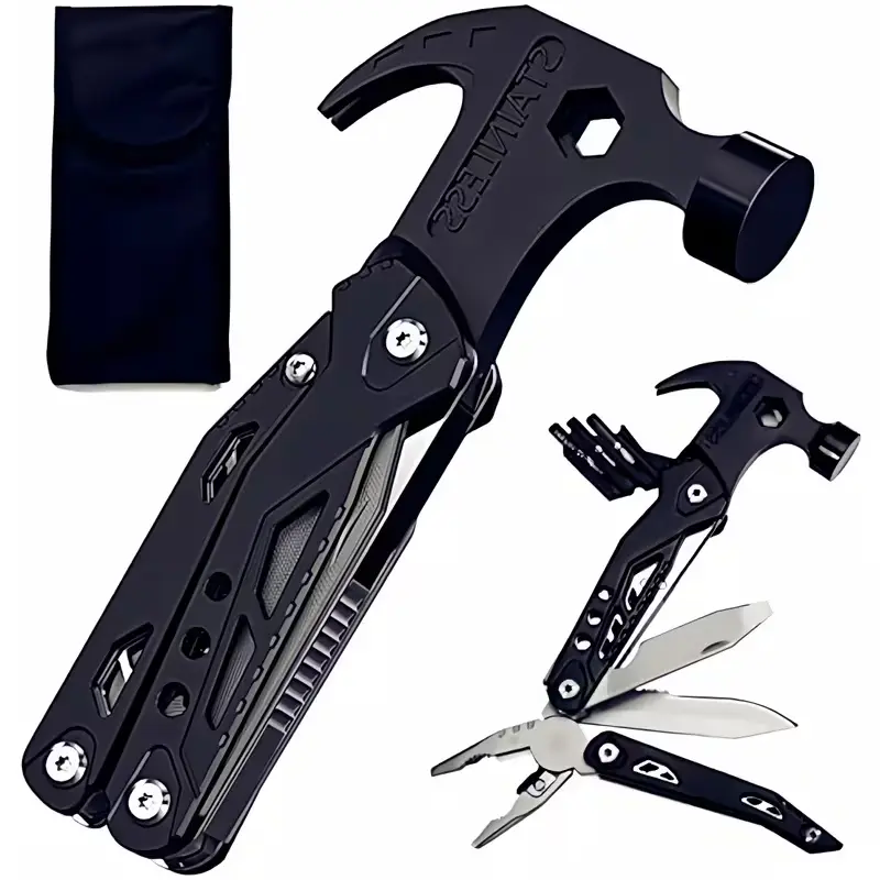 1pc multi-functional hammer, for home, car, must-have gadget | Hammer, pliers, screwdriver & 8 functions | Compact model essential for outdoor and DIY | Perfect gift for fathers' day for men, dads, husbands (without knives)