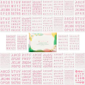 Small Letter Stencils for Painting, 36 count (1/4, 1/2, 3/4, 1, 5/4 in.) Plastic Templates with Number & Alphabet - DIY Crafts