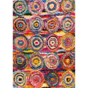 Kindra Circles Shaggy Area Rug