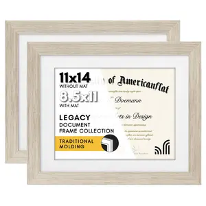 Americanflat Diploma Frames | Set of 2 | With 8.5x11 Mat | Wall Display