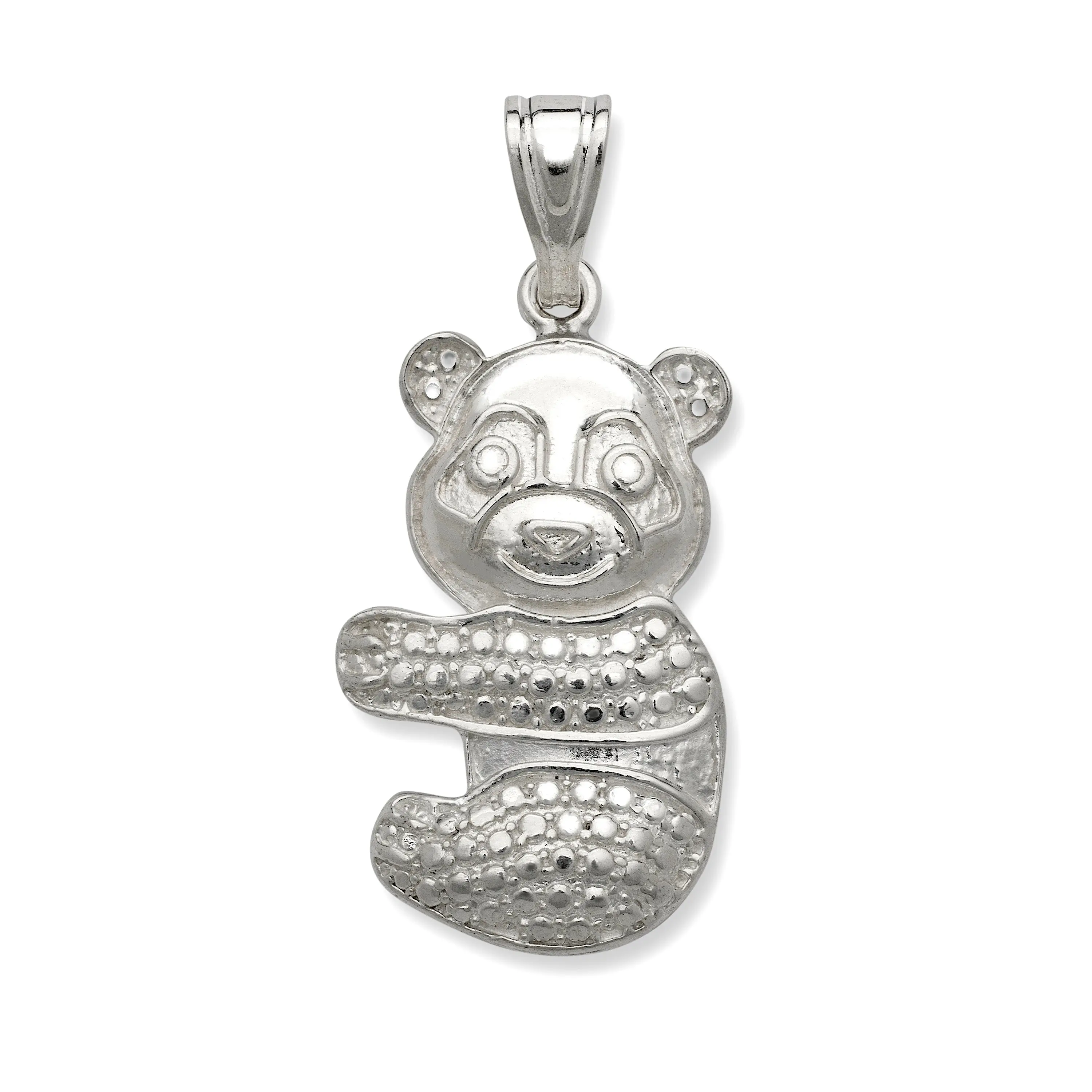 Handmade Panda Pendant in Solid .925 Sterling Silver, Funky Unique Charm for Animal Lovers, USA-Made Accessory with Gift Box, Charm Necklaces