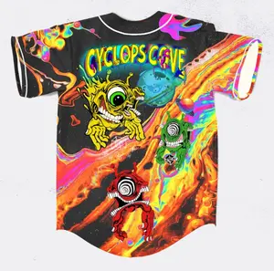 Subtronics liquid acid trippy psychedelic cyclops cove rave baseball jersey for edm festivals