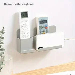 1pc Punch Free TV Air Conditioner Remote Control Shelf, Wall Storage Box, Mobile Phone Wall Mount