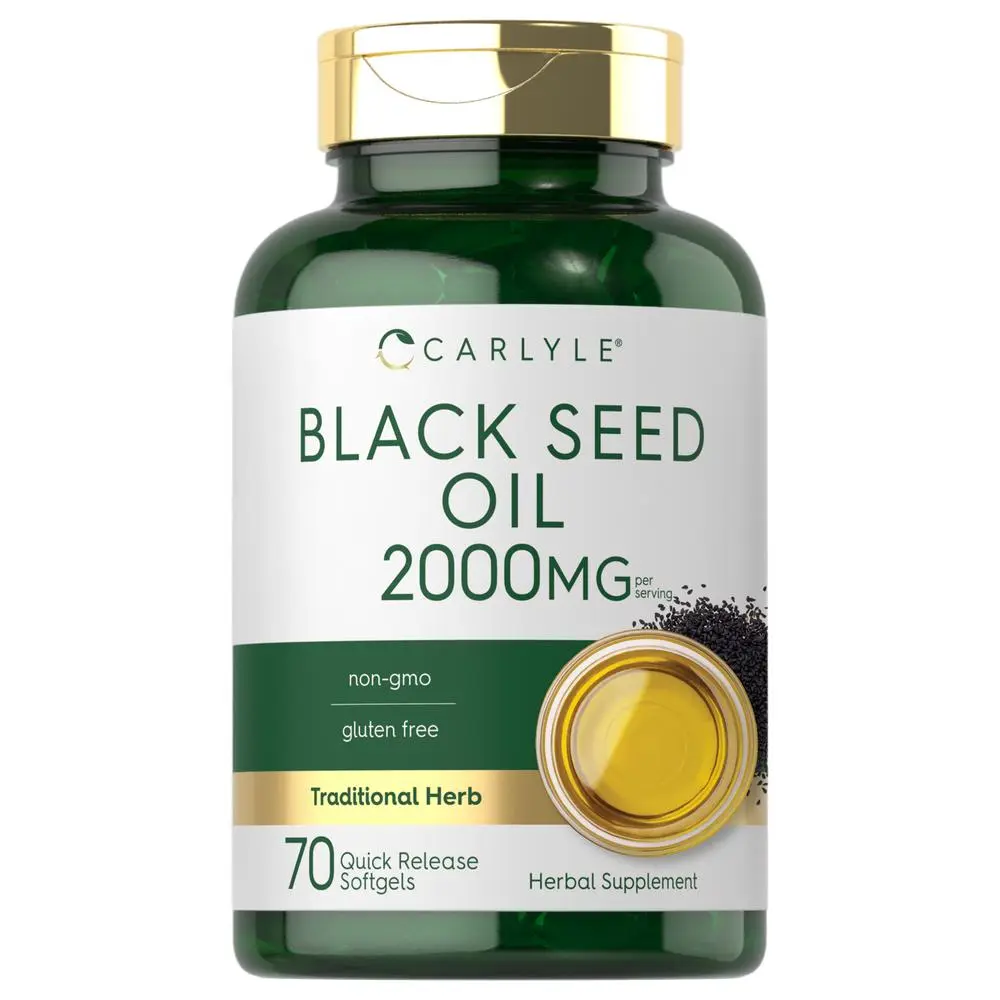 Carlyle Black Seed Oil Softgel Capsules - 2000mg - 70 Pills - For Women & Men - Non-GMO, Gluten Free Herbal Supplement