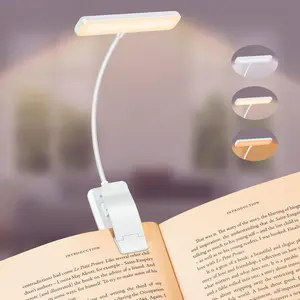 Reading Light for Bed, 24 LED Rechargeable Book Light Clip On with Memory Function, 3 Color Temperatures Eye Caring, Stepless Dimming Brightness, 80 Hrs Runtime Lightweight Book Light for Book Lovers