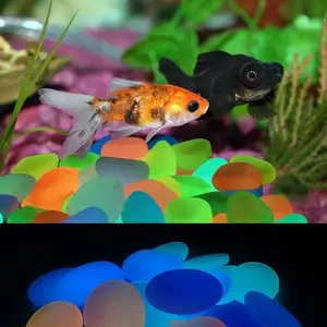 100/200 Pcs Artificial Glow Stones, Colorful Luminous Decorative Rocks for Aquarium Fish Tank Landscape Vase Pathway Decoration Accessories