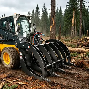 LANDY Skid Steer Root Rake Grapple 72" Extreme Duty Land Clearing and Demolition Attachment