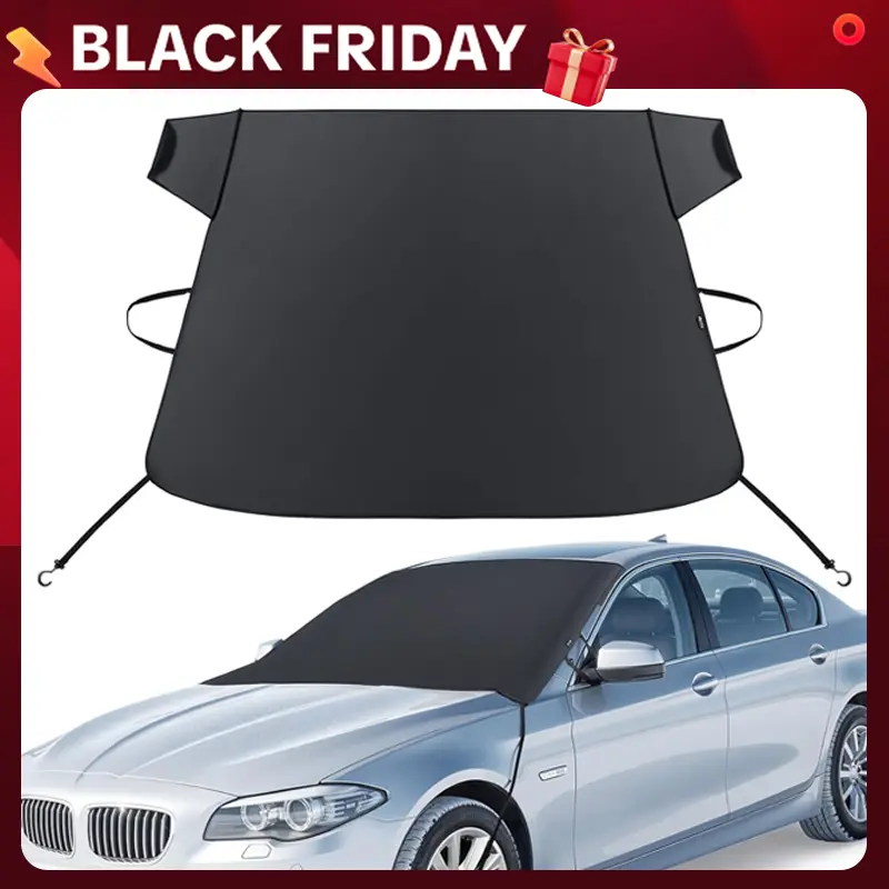 Black Friday Deal! 2025 Upgraded 2-in-1 Windshield Snow Shield Cover - Thickened 600D Oxford Fabric, All-Season Anti-Snow/Ice/Frost & UV Sunshade, with Side Mirror Covers, Easy to Install TikTok Shop Car Windshield Snow Shield - Anti-Snow Protection