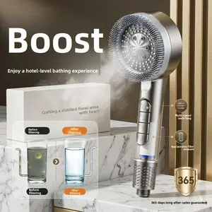 Hot-selling shower head with spray function for home bathroom, shower bath brush, shower head with four functions, pressure-boosting shower head
