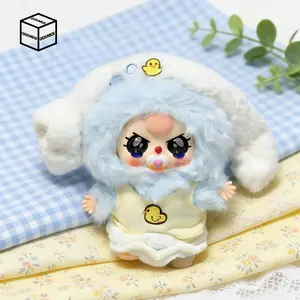 BABY Three GOOD BABY Plush & Vinyl Keychain Blind Box，Bunny Plush Dolls，Soft Furry Collectibles，Backpack or clothing decoration，Stuffed Animal