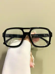 Unisex Fashionable Tortoiseshell Pattern Top Bar Design Eyeglasses, Trendy Casual Eyeglasses for Everyday Use, Fashion Accessories for Outdoor Activities, Square Eyed Glasses