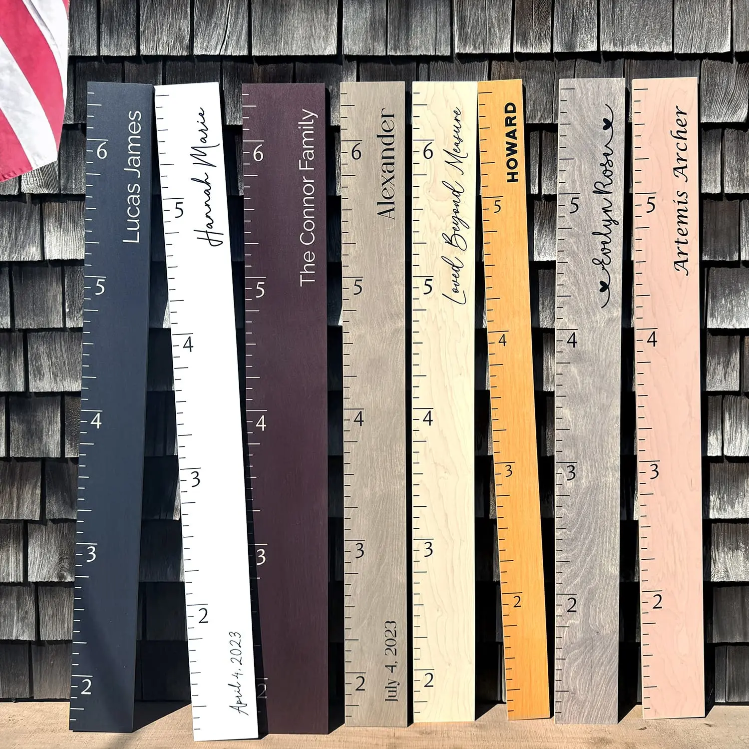 Farmhouse Boho Wooden Ruler Growth Chart Handcrafted USA Maple Plywood 4 Sizes Personalizable Free Ebook Pen Ideal for Memories Milestones