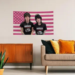 Tapestry Johnny Flag  Jake Funny Tapestry withGrommets Johnnie and Jake Pink American Falg for Bar Bedroom College Drm Room Girl Room Yard Garden Decor Gift Wall summerwins