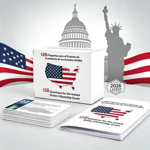 2026 US Citizenship Flash Cards: American Citizenship Naturalization Test Study Guide(Spanish & English) USCIS 128 Questions and Answers Flash Cards Civics Test Flashcards