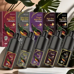 Natural Hair Dye Shampoo with Ginseng & Fungus Extracts, Nourishing & Repairing Formula, Gentle Scalp Care, Easy Color Change, Hydrating