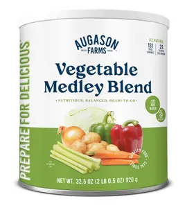 Augason Farms Vegetable Medley Blend Can - Dehydrated Mixed Veggies - Gluten Free Emergency Food Supply with Long Shelf Life for Survival Disaster Prep & Everyday Meals - 131 Servings