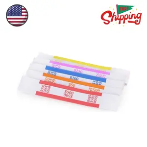 Pack of 250 Currency Band Bundles Self Sealing Currency Straps Bands Money Bill Wrappers (50 of Each - 250 Assorted)