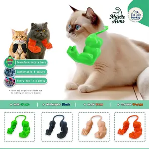 3D Printed Funny Cat Muscle Arms-Halloween Cosplay Pet Costume for Cats & Small Pets (Black)