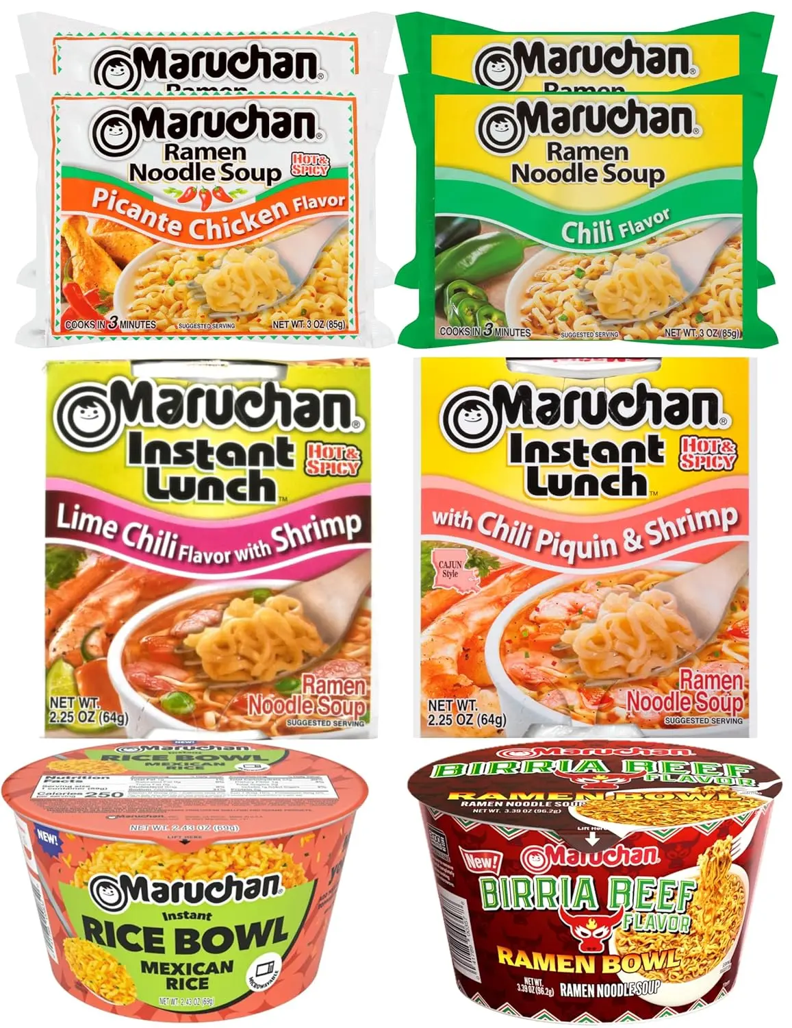 Maruchan Sopita & Instant Rice Variety Pack (8 Count) ️ | Bold Flavors, Spicy Ramen, Viral Ramen Hacks