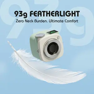Summer travel mood value camera model 199 mini fan, can be hung around the neck or used with a stand, handheld, for strollers and outdoor, easy to carry