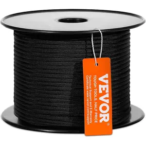 VEVOR Double Braided Polyester Rope, 1/2 inx 220 ft, 48 Strands, 8000 LBS Breaking Strength Outdoor Climbing Rope, Arborist Rigging Rope for Rock Hiking Camping Swing Rappelling Rescue, Orange/BlackVEVOR Super Brand Day