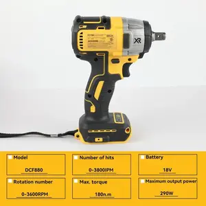 Dewalt DCF880  Brushless Impact Wrench High Torque Cordless Electric Wrench for Tire Repair 20V Rechargeable Power Tool with Brushless Motor