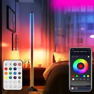 LED Colorful Corner Wall Lamp Bluetooth-compatible Living Room Floor Lamp Bedroom Ambiance Floor Lamp, Modern Decorative Lighting Fixture