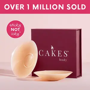 CAKES Body Sticky CAKES Circles Non-Toxic Silicone Medical-Grade Adhesive Adhesive-Free Nip Nook Reusable for 10 Wears Seamless Coverage Womenswear Bra
